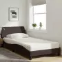 Letto con Materasso Marrone Scuro 100x200 cm in Tessuto