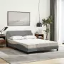 Letto con Materasso Grigio Chiaro 120x200cm Tessuto