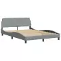 Letto con Materasso Grigio Chiaro 120x200cm Tessuto