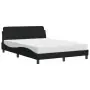 Letto con Materasso Nero 120x200 cm in Tessuto