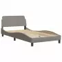 Letto con Materasso Tortora 100x200 cm in Tessuto