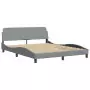 Letto con Materasso Grigio Chiaro160x200 cm Tessuto