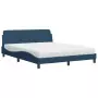 Letto con Materasso Blu 160x200 cm in Tessuto