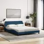 Letto con Materasso Blu 160x200 cm in Tessuto