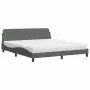 Letto con Materasso Grigio Scuro 180x200 cm Tessuto