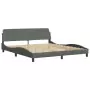 Letto con Materasso Grigio Scuro 180x200 cm Tessuto