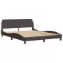 Letto con Materasso Marrone Scuro 160x200cm Tessuto