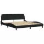 Letto con Materasso Nero 180x200 cm in Tessuto