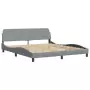 Letto con Materasso Grigio Chiaro180x200 cm Tessuto