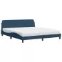 Letto con Materasso Blu 180x200 cm in Tessuto