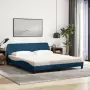 Letto con Materasso Blu 180x200 cm in Tessuto