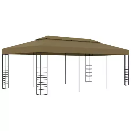 Gazebo da Giardino 6x3x2,7 m Grigio Talpa 180 g/m²