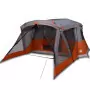 Tenda da Campeggio con Portico per 4 Persone Grigio e Arancione