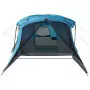 Tenda da Campeggio con Portico per 4 Persone Blu Impermeabile