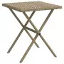 Lettini Prendisole 2 pz con Tavolino Beige in Polyrattan