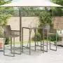 Tavolo da Bar da Esterno Grigio 70x70x110 cm in Polyrattan