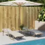 Lettini Prendisole 2 pz con Tavolino Beige in Polyrattan