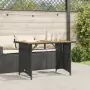 Tavolo da Giardino Piano in Legno Nero 110x68x70 cm Polyrattan