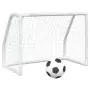 Porte Calcio Bambini 2pz con Pallone Bianco 64x35x48 cm Metallo