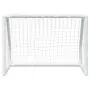 Porte Calcio Bambini 2pz con Pallone Bianco 64x35x48 cm Metallo