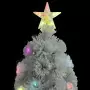 Albero Natale Artificiale con LED Bianco 150 cm in Fibra Ottica