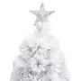 Albero Natale Artificiale con LED Bianco 150 cm in Fibra Ottica