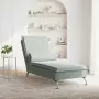 Chaise Longue Massaggi Cuscino a Rullo Grigio Chiaro in Velluto