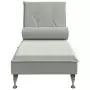 Chaise Longue Massaggi Cuscino a Rullo Grigio Chiaro in Velluto