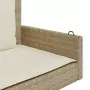 Panchina a Dondolo con Cuscini Beige 119x56x48 cm in Polyrattan