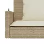 Panchina a Dondolo con Cuscini Beige 119x56x48 cm in Polyrattan