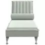 Chaise Longue Massaggi Cuscino a Rullo Grigio Chiaro in Velluto