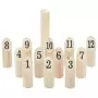 Set Gioco Kubb Numerici 13pz con Custodia Legno Massello Pino