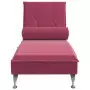 Chaise Longue Massaggi con Cuscino a Rullo Rosso Vino Velluto