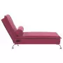 Chaise Longue Massaggi con Cuscino a Rullo Rosso Vino Velluto