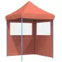 Tendone per Feste Pieghevole Pop-Up con 2 Pareti Terracotta