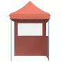 Tendone per Feste Pieghevole Pop-Up con 2 Pareti Terracotta