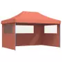 Tendone per Feste Pieghevole Pop-Up con 3 Pareti Terracotta