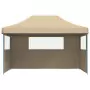 Tendone per Feste Pieghevole Pop-Up con 3 Pareti Beige