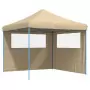 Tendone per Feste Pieghevole Pop-Up con 2 Pareti Beige