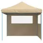 Tendone per Feste Pieghevole Pop-Up con 2 Pareti Beige