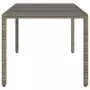 Tavolo da Giardino Piano in Vetro Grigio 190x90x75cm Polyrattan