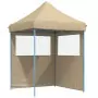 Tendone per Feste Pieghevole Pop-Up con 2 Pareti Beige