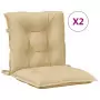 Cuscini Sedia Schiena Bassa 2 pz Beige Mélange 100x50x7 Tessuto