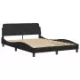 Letto con Materasso Nero 140x190 cm in Similpelle