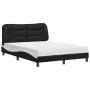 Letto con Materasso Nero e Bianco 140x190 cm in Similpelle