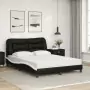 Letto con Materasso Nero e Bianco 140x190 cm in Similpelle