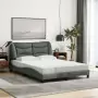 Letto con Materasso Grigio Scuro 140x190 cm Tessuto