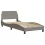 Letto con Materasso Tortora 90x190 cm in Tessuto