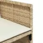 Set da Pranzo da Giardino 5 pz con Cuscini Beige in Polyrattan