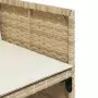 Set da Pranzo da Giardino 11 pz con Cuscini Beige in Polyrattan